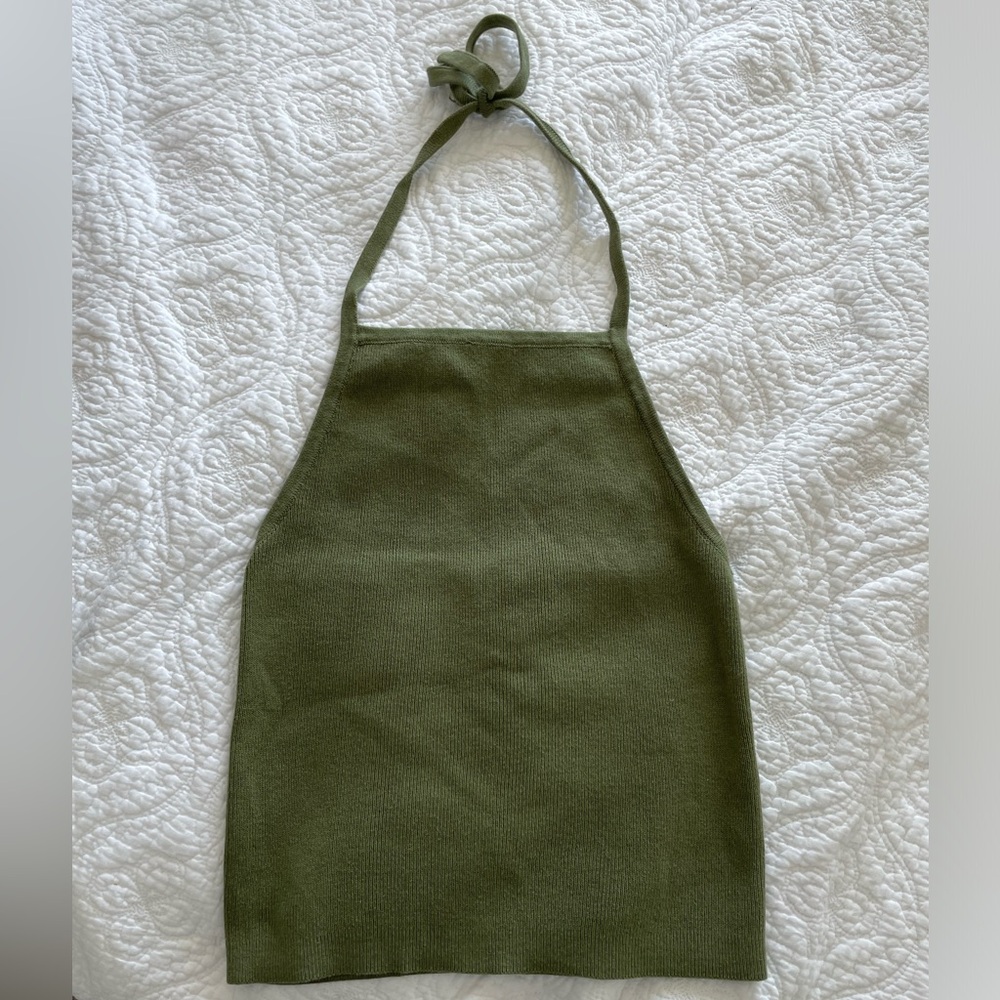 Brandy Melville green knit halter top